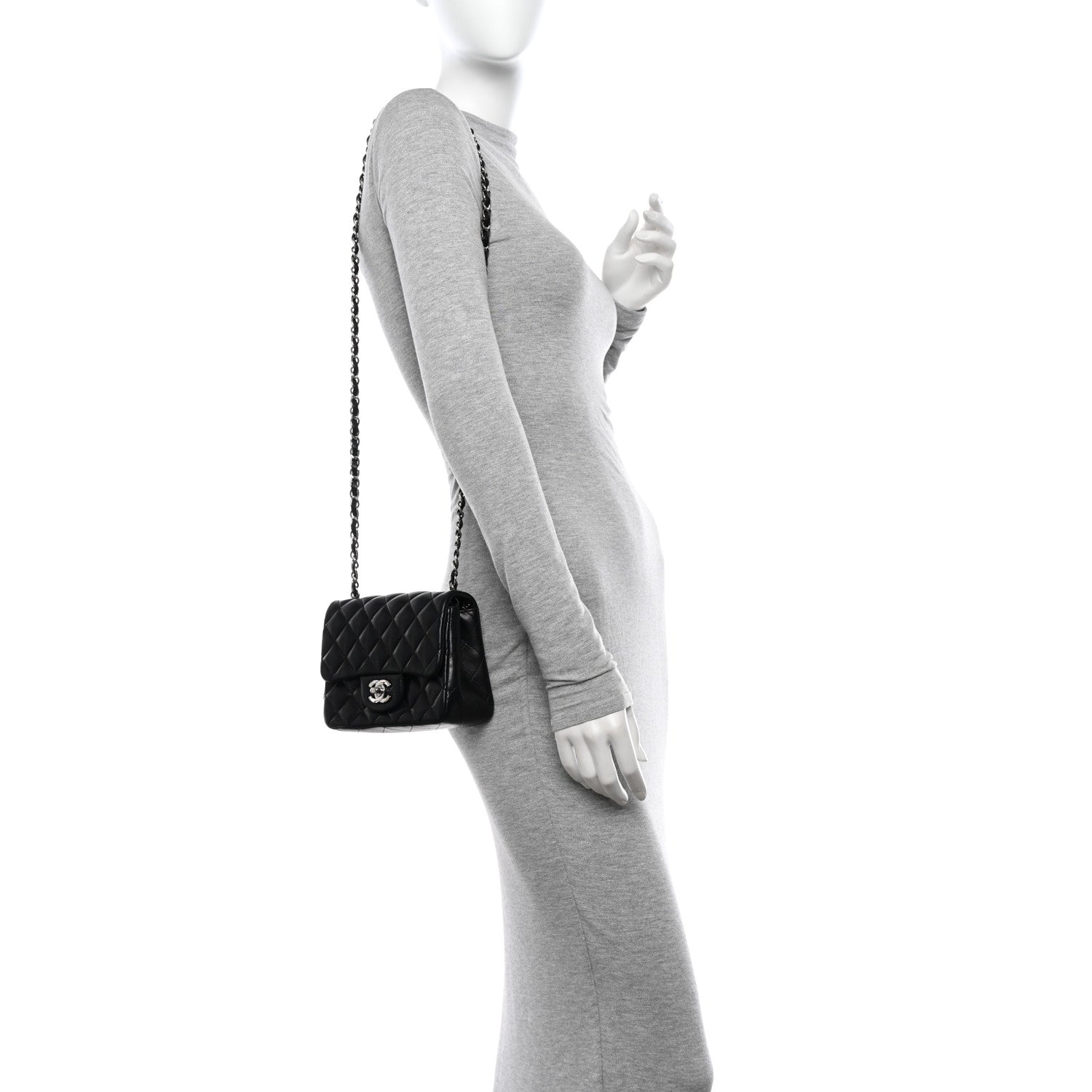 Chanel Lambskin Quilted Mini Square Flap Black 2 of 11