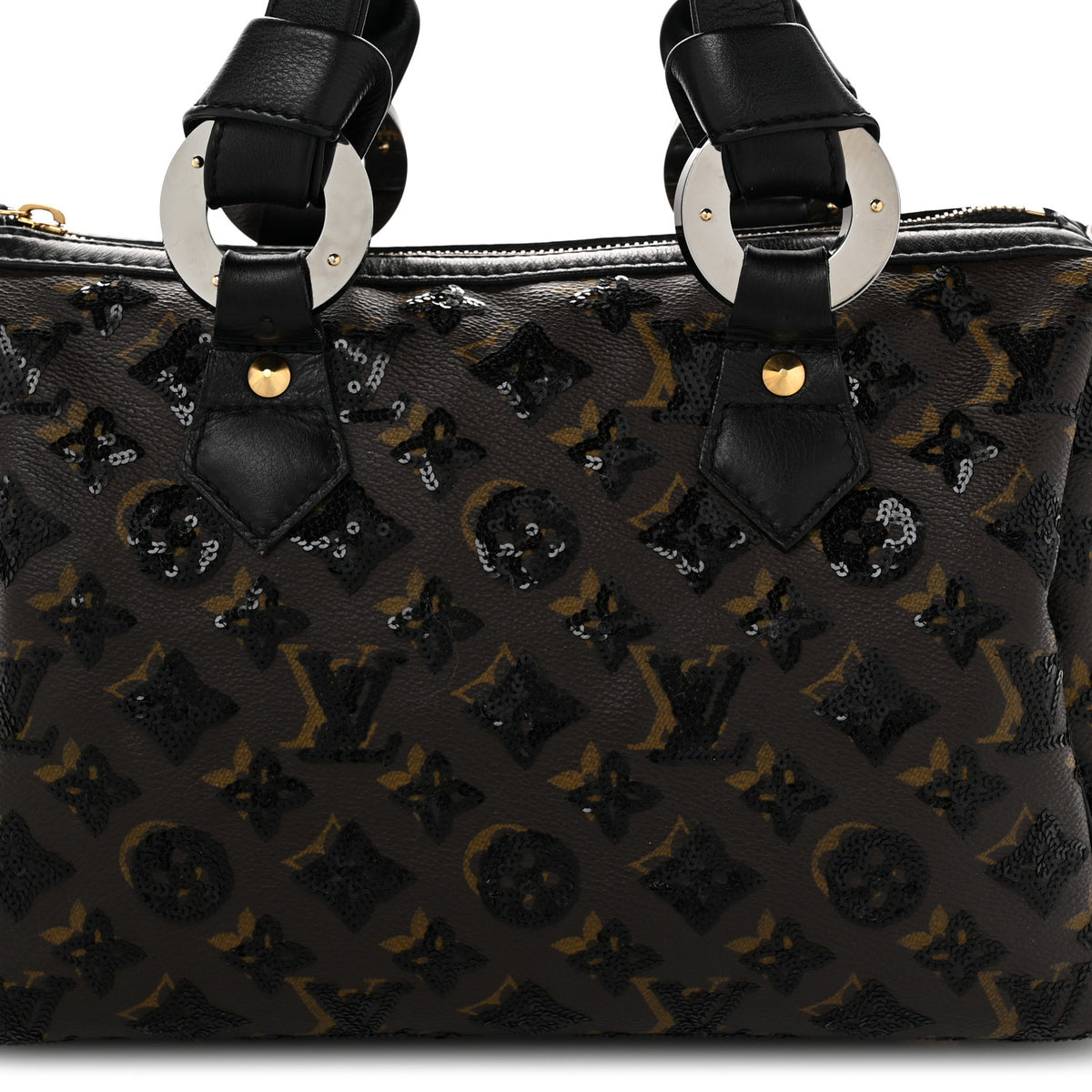 Louis Vuitton Monogram Sequins Eclipse Speedy 28 Black 7 of 9