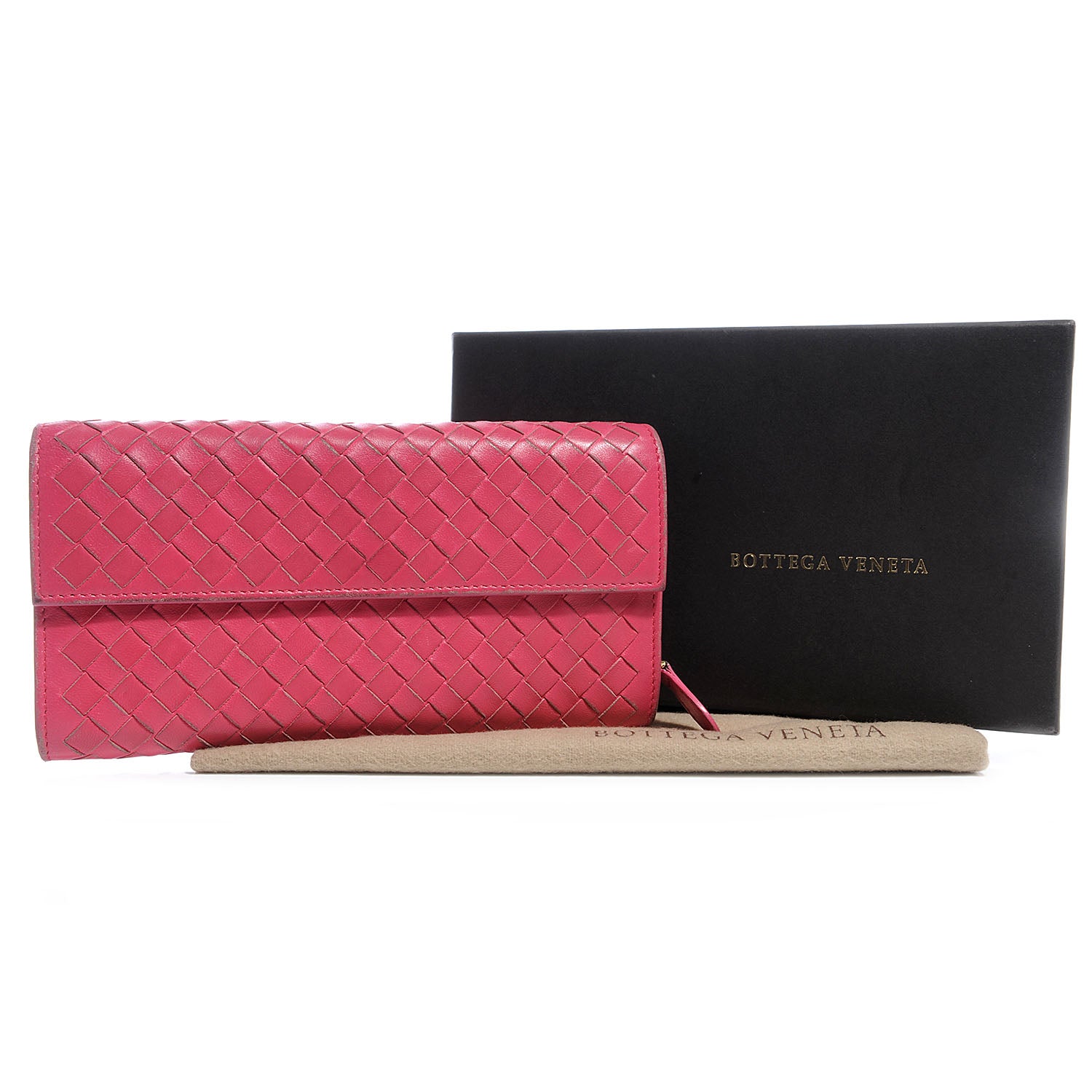 Bottega Veneta Nappa Intrecciato Continental Wallet Fuchsia 5 of 9