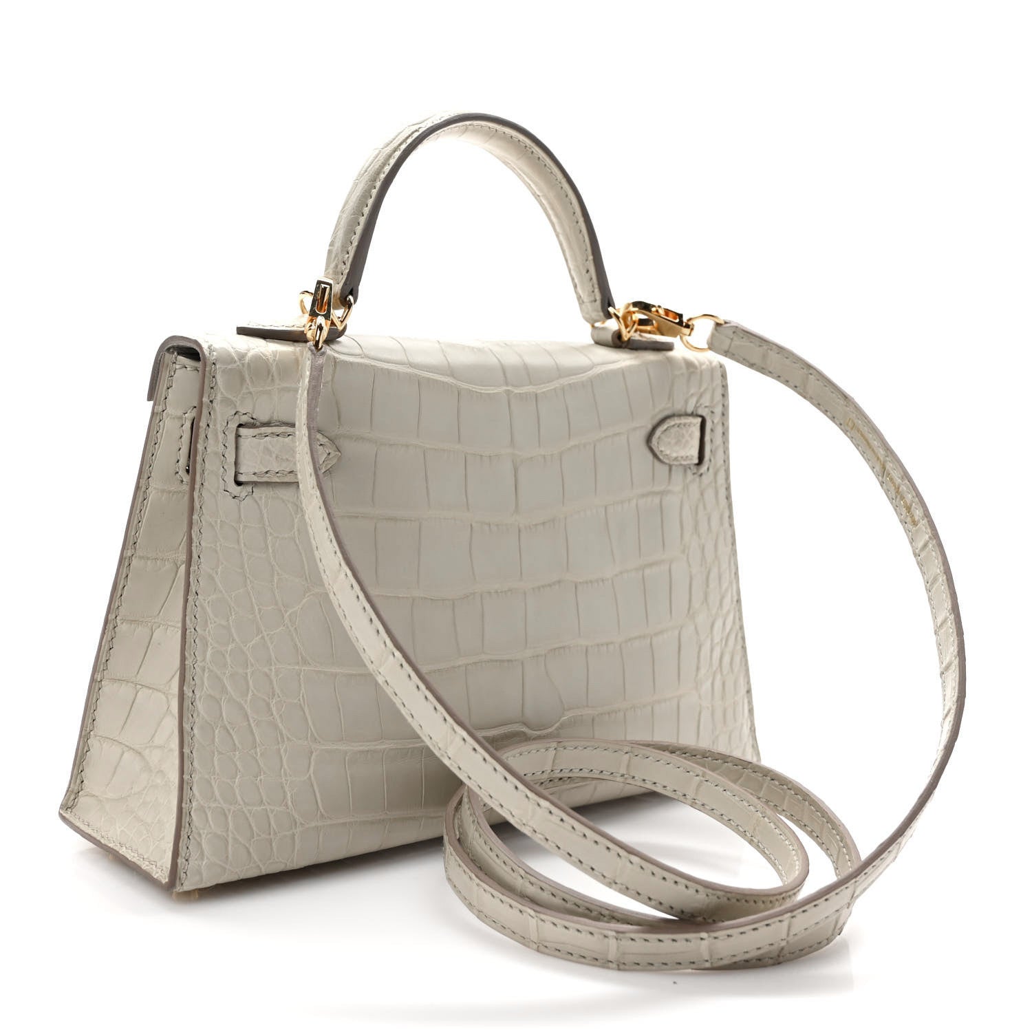 Hermes Matte Alligator Mini Kelly Sellier 20 Beton 3 of 9