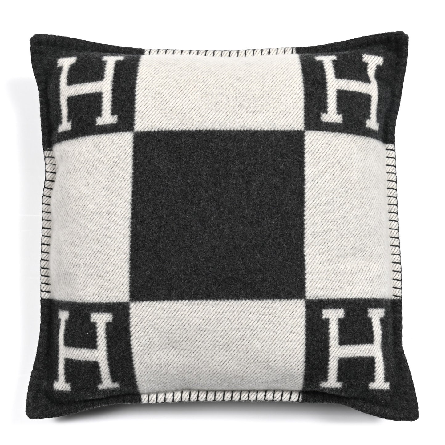Wool Cashmere Avalon Pillow PM Ecru Gris Fonce