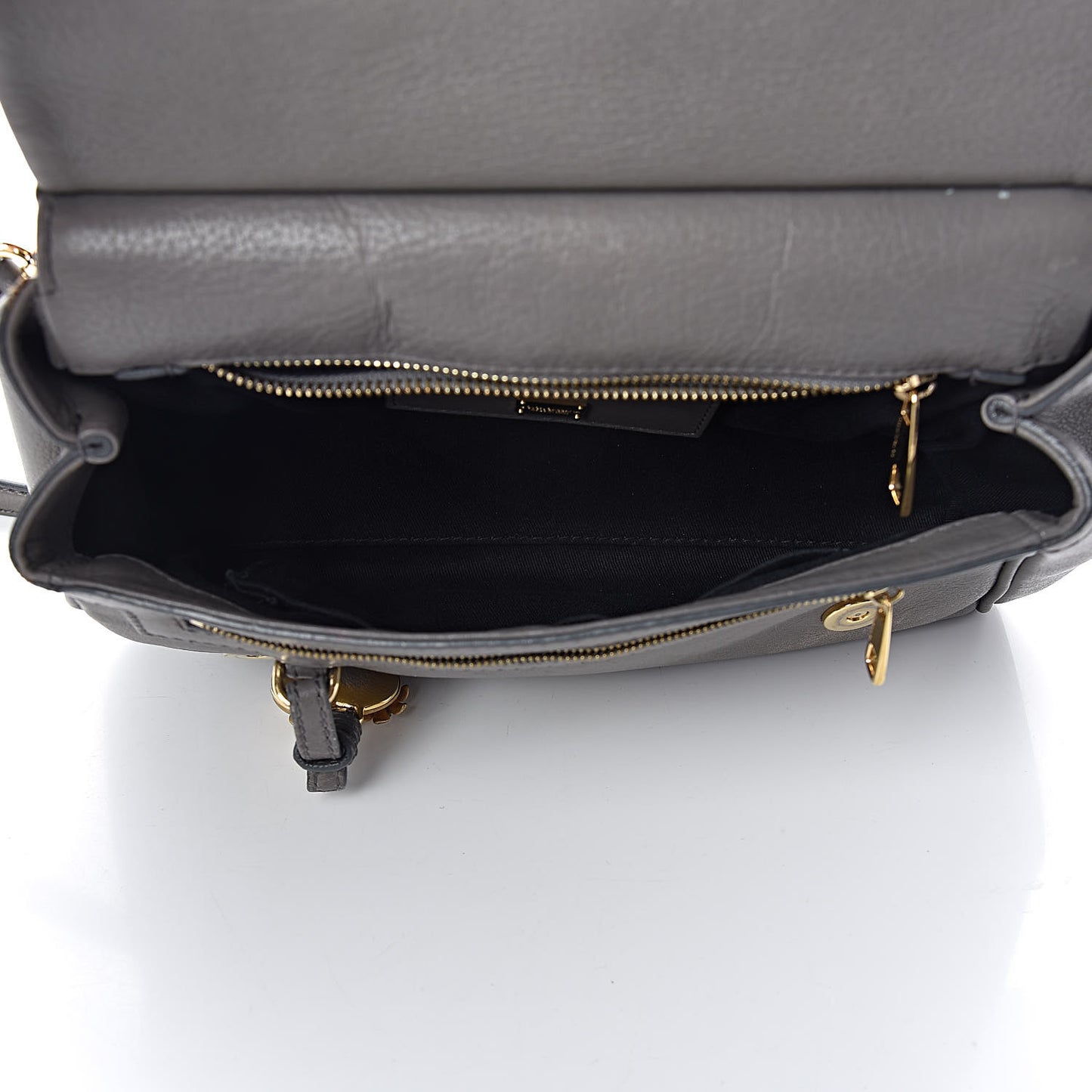 Grained Deerskin Medium Miss Sicily Satchel Grey
