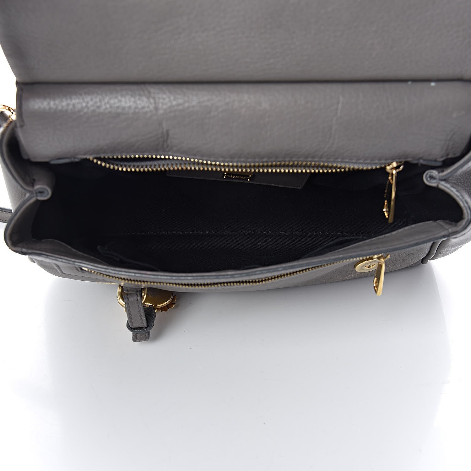 Dolce & Gabbana Grained Deerskin Medium Miss Sicily Satchel Grey 5 of 12