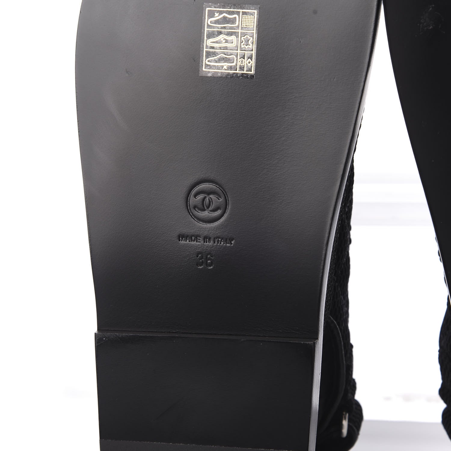 Chanel Fabric Velcro Dad Sandals 36 Black 10 of 12