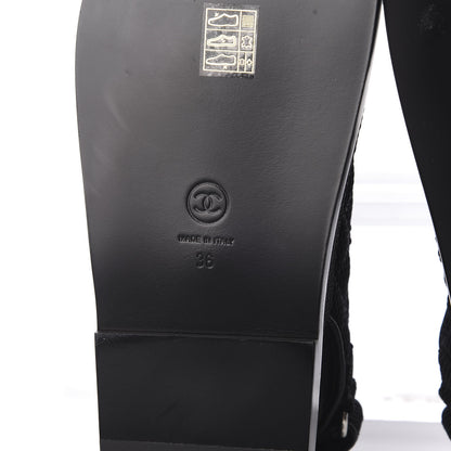 Chanel Fabric Velcro Dad Sandals 36 Black 10 of 12