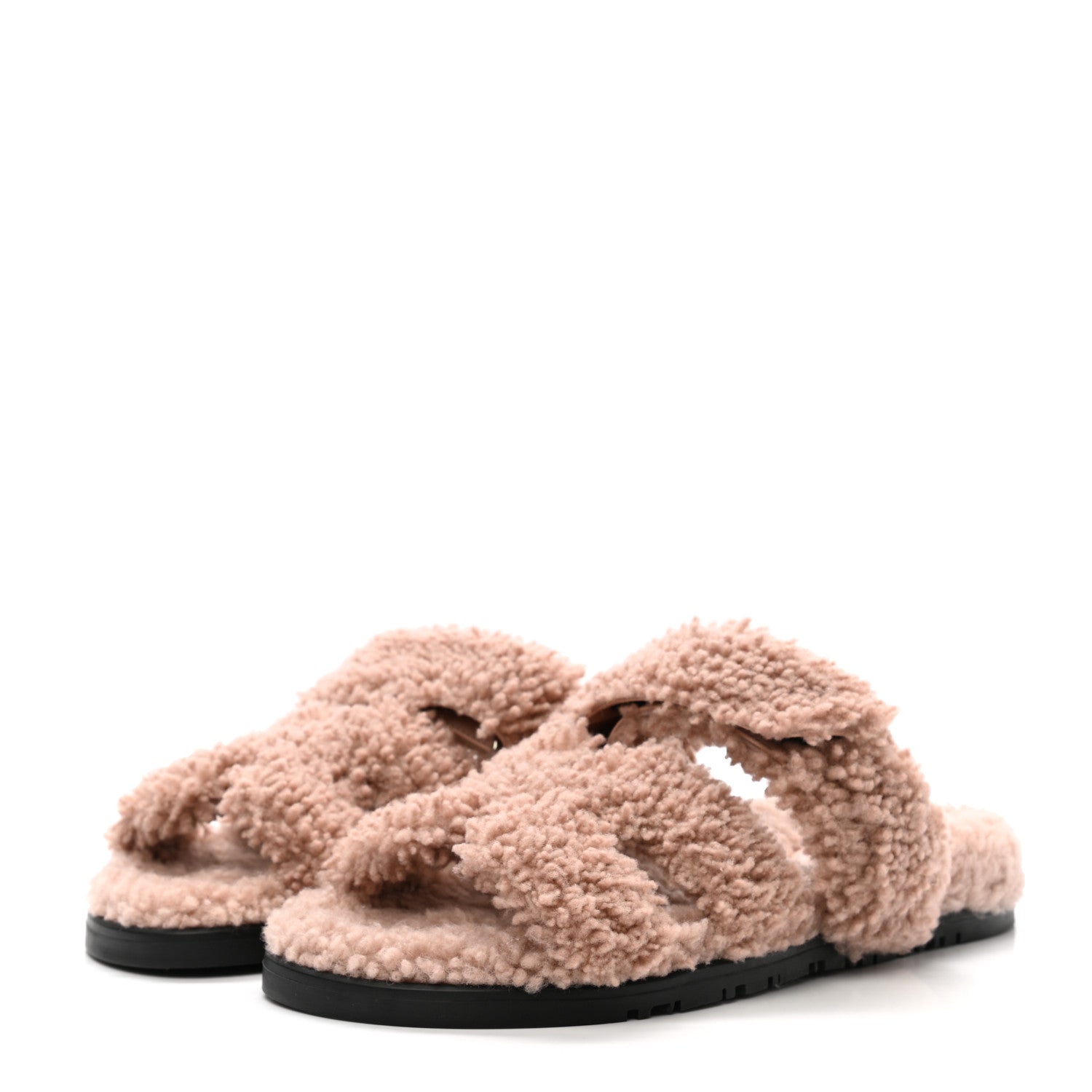 Hermes Woolskin Womens Chypre Sandals 37 Bois De Santal 3 of 8