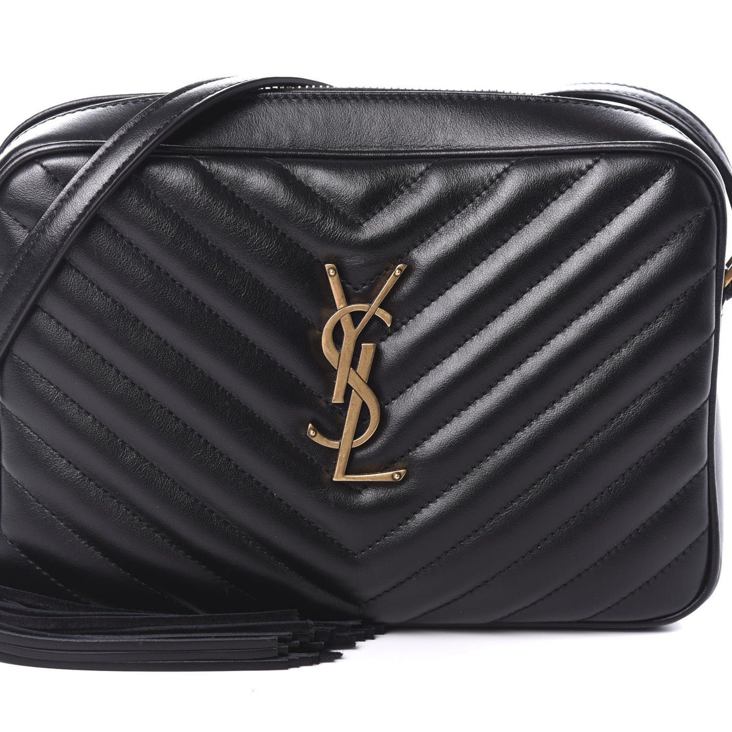 Calfskin Matelasse Monogram Lou Camera Bag Black