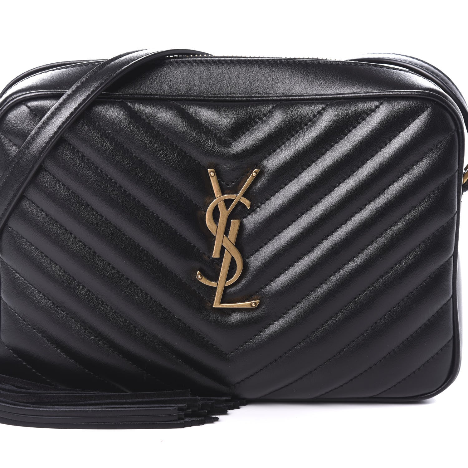 Saint Laurent Calfskin Matelasse Monogram Lou Camera Bag Black 12 of 16