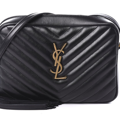 Saint Laurent Calfskin Matelasse Monogram Lou Camera Bag Black 12 of 16