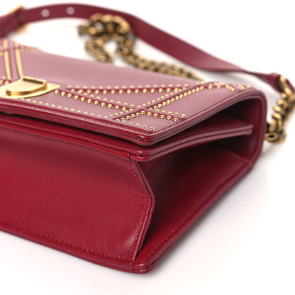 Christian Dior Calfskin Studded Small Diorama Flap Bag Burgundy 10 of 10