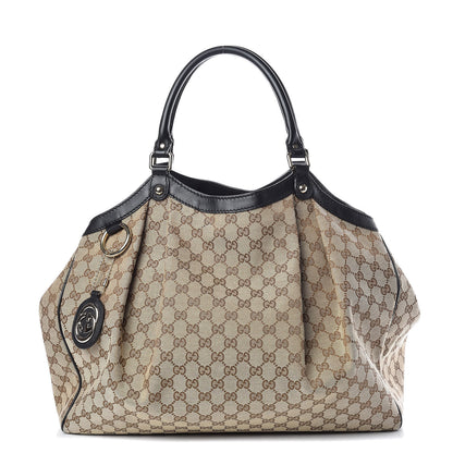 Gucci Monogram Large Sukey Tote Beige Ebony Black 1 of 9