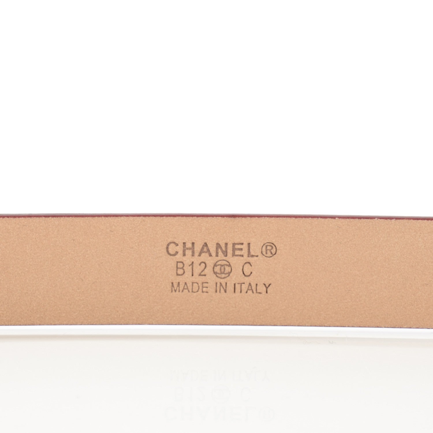 Chanel Patent Calfskin CC Logo Skinny Belt 95 38 Red 4 of 8