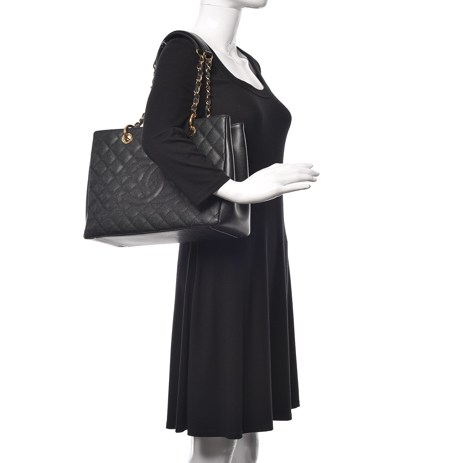 Chanel Caviar Quilted Grand Shopping Tote GST Black 2 of 9