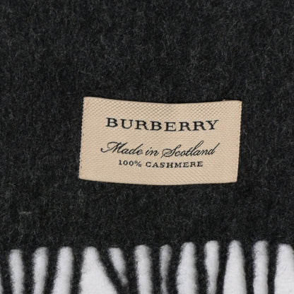 Burberry Cashmere Embroidered Fringe Scarf Charcoal 4 of 5