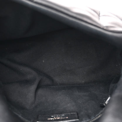 Saint Laurent Lambskin Quilted Monogram Monochrome Medium Loulou Puffer Chain Satchel Black 5 of 13