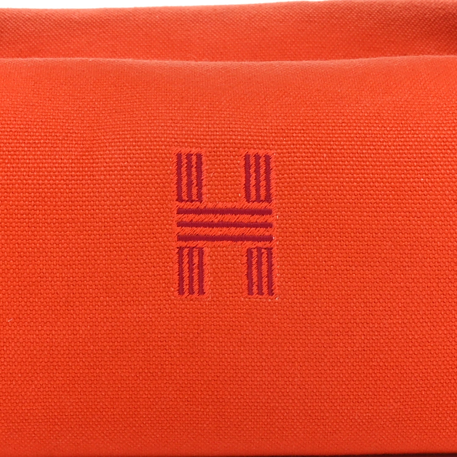 Hermes Canvas Small Bride-A-Brac Pouch Orange Burgundy 7 of 9