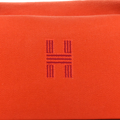 Hermes Canvas Small Bride-A-Brac Pouch Orange Burgundy 7 of 9