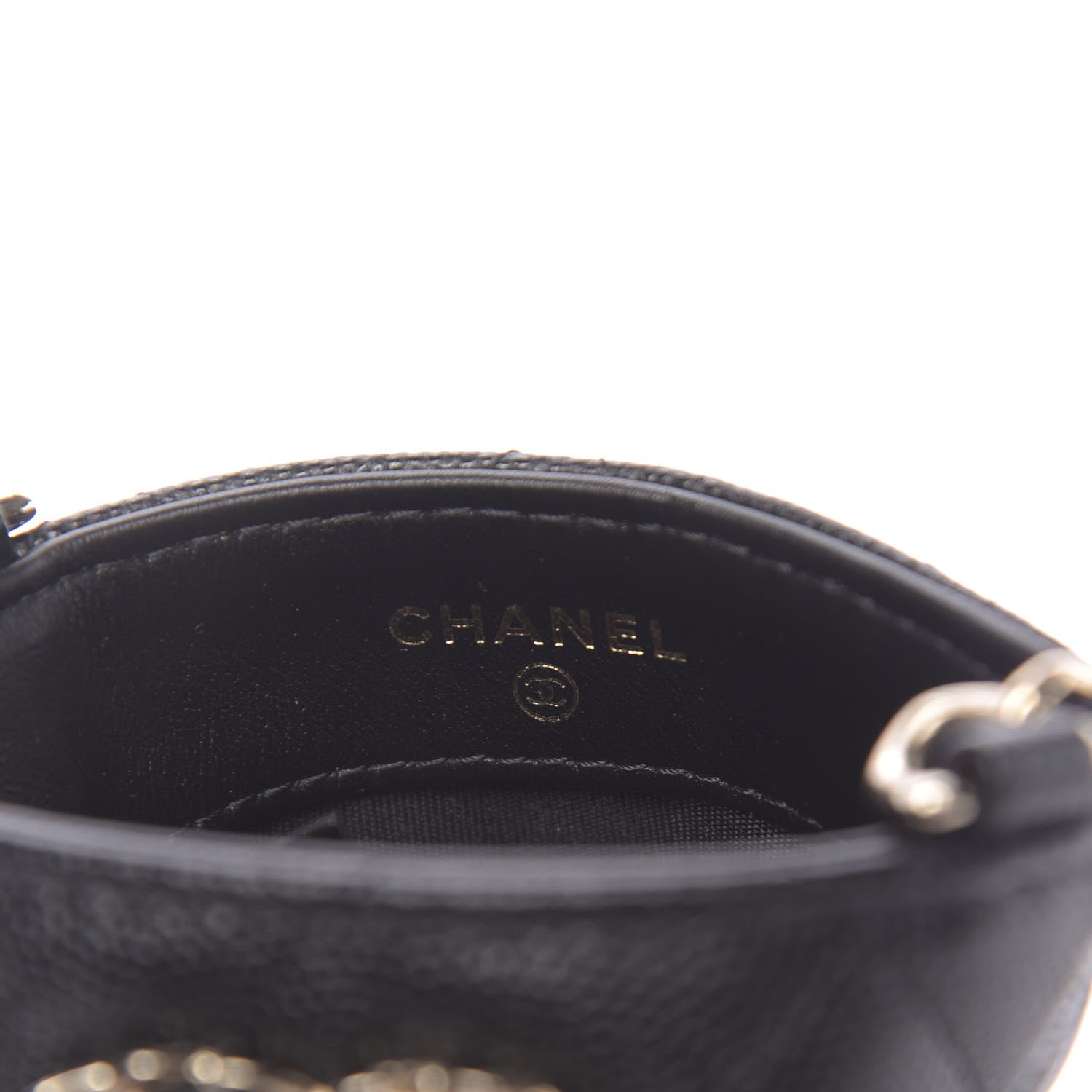 Chanel Caviar Quilted French New Wave Phone Holder With Chain Black 9 of 20