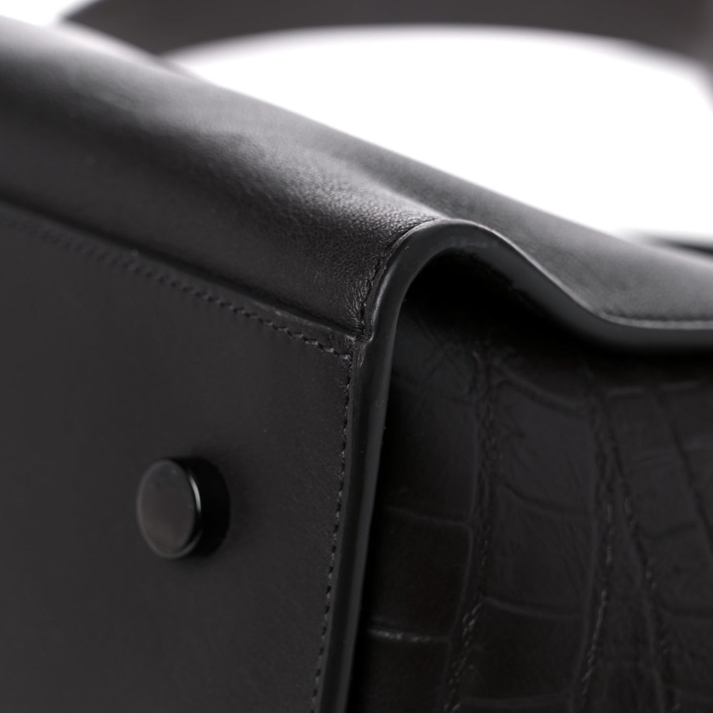 Calfskin Crocodile Embossed Small Monogram Downtown Cabas Earth