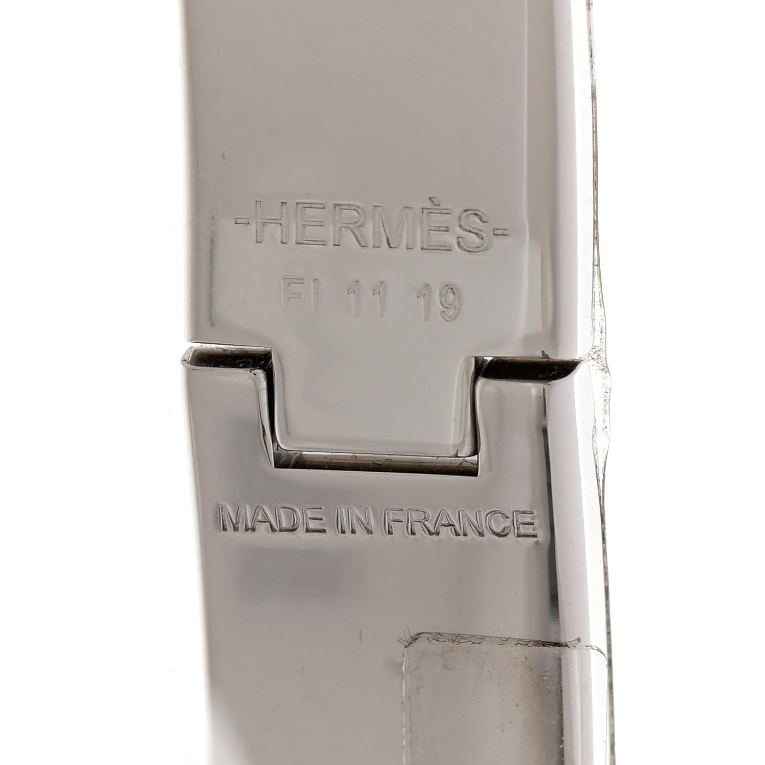 Hermes Matte Enamel Narrow Clic Clac HH Bracelet GM White 4 of 5