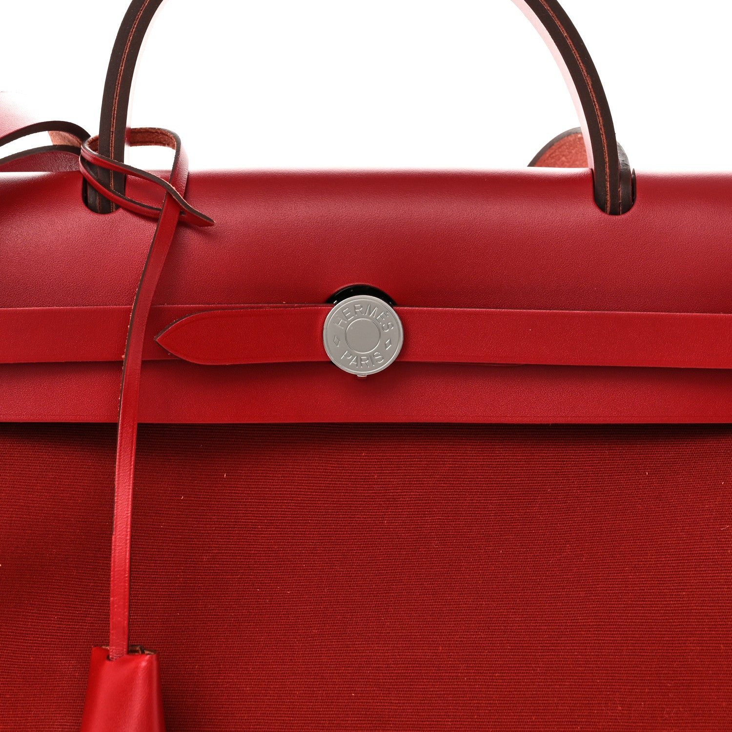 Hermes Toile Officier Vache Hunter Verso Herbag Zip 31 PM Rouge Venetian Rouge Piment Rose Extreme 9 of 11