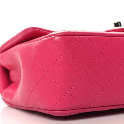 Chanel Lambskin Quilted Mini Rectangular Flap Dark Pink 9 of 13