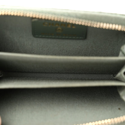 Chanel Iridescent Caviar Quilted Zip Coin Purse Green 5 of 9