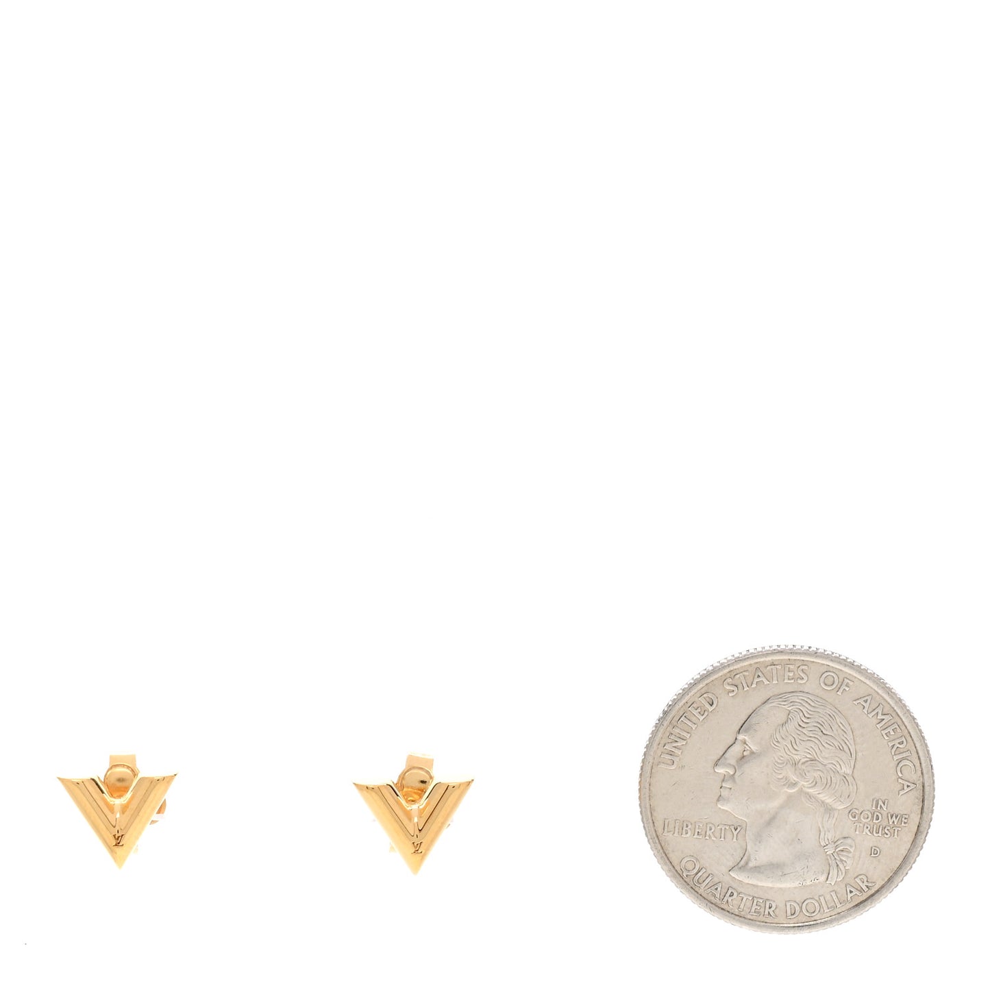 Brass Essential V Stud Earrings Gold