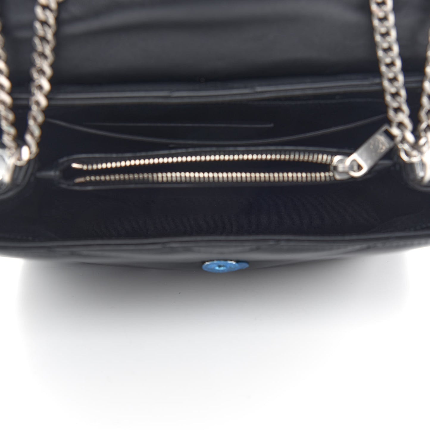 Calfskin Y Quilted Monogram Small Loulou Chain Satchel Black