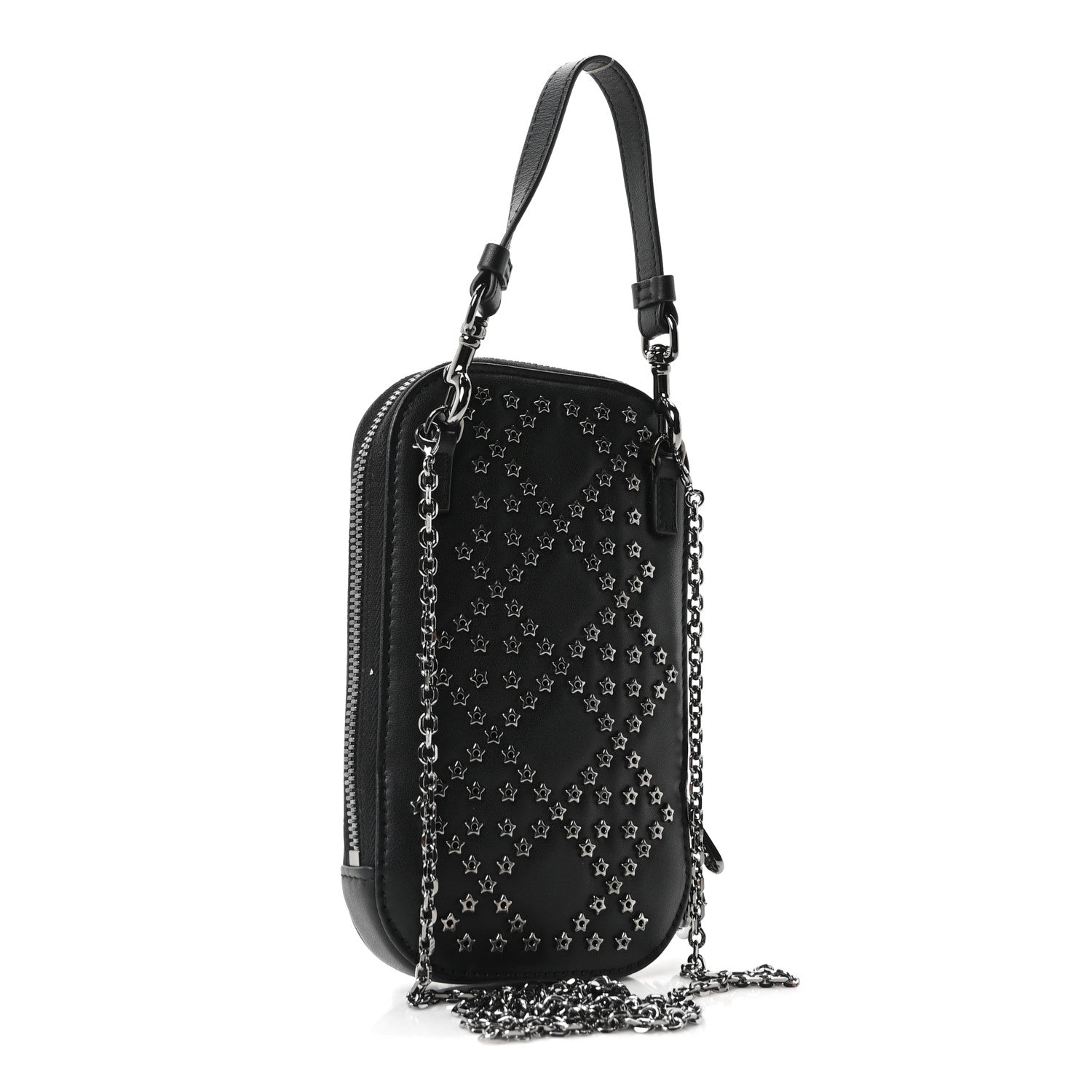 Christian Dior Lambskin Cannage Lucky Star Studded Lady Dior Phone Holder  Black 3 of 10