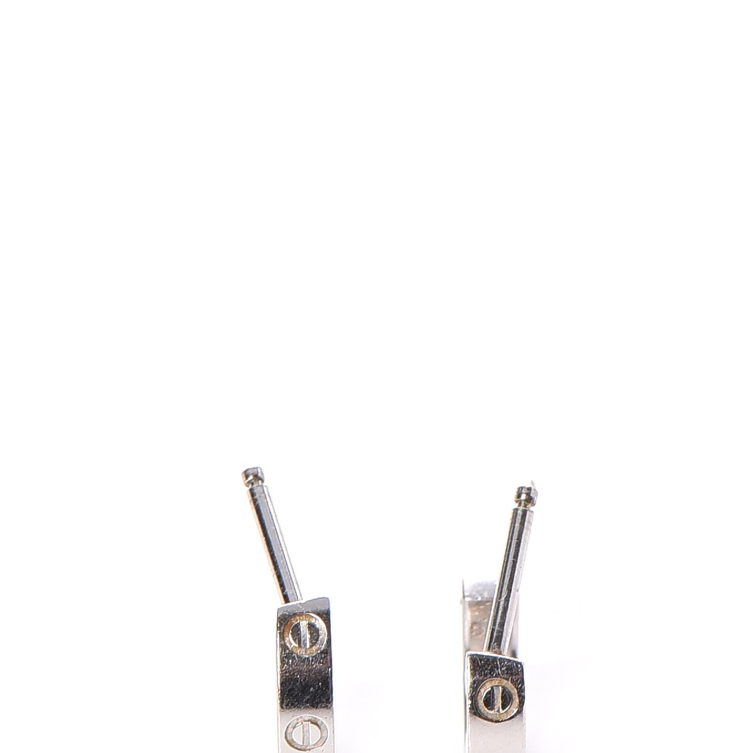 Cartier 18K White Gold Small LOVE Hoop Earrings 9 of 9