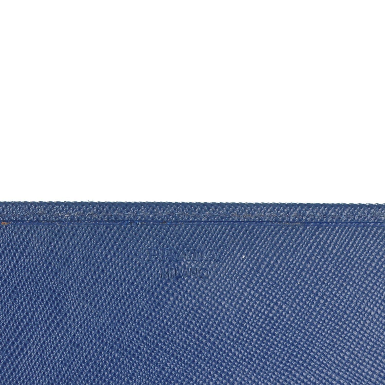 Prada Saffiano Metal Large Chain Wallet Bleuette 6 of 9