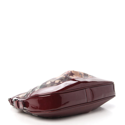 Burberry Patent Supernova Check Stars Small Hernville Hobo Berry Red 4 of 11