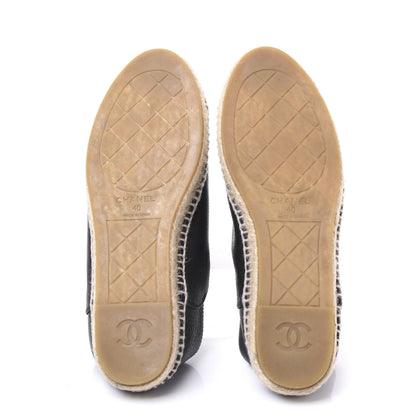 Chanel Grained Calfskin CC Espadrilles 40 Black 5 of 8