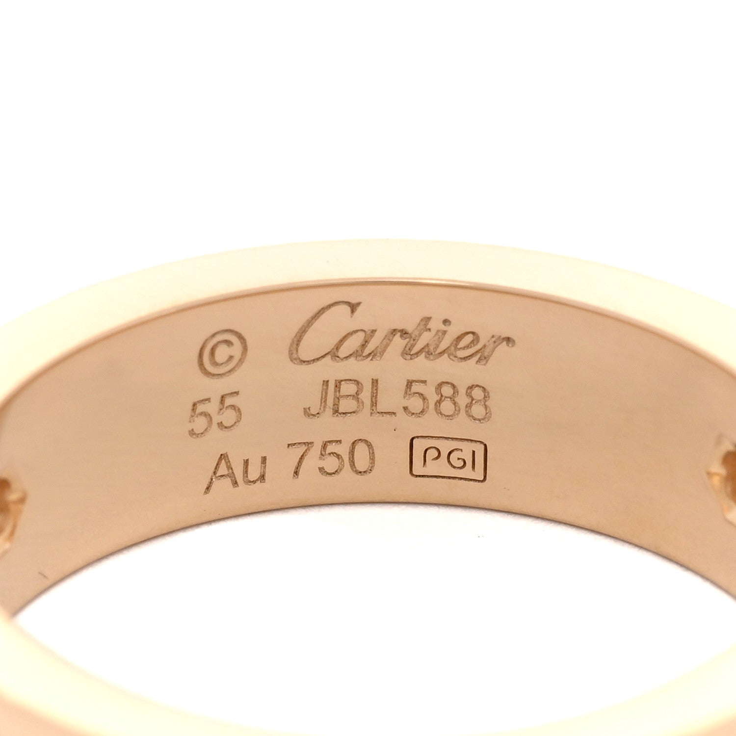 Cartier 18K Yellow Gold 3 Diamond 5.5mm LOVE Ring 55 7.25 3 of 3