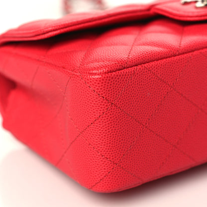 Chanel Caviar Quilted Mini Rectangular Flap Dark Pink 8 of 10