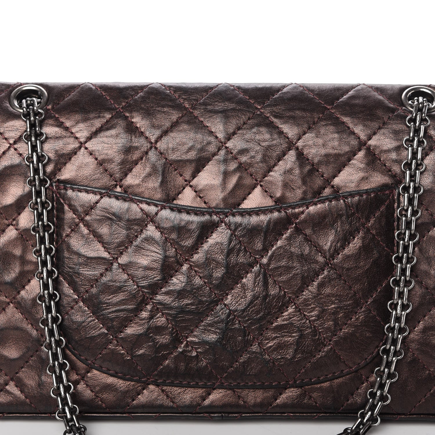 Chanel Metallic Aged Calfskin Quilted 2.55 Reissue 226 Flap Dark Copper 11 of 12