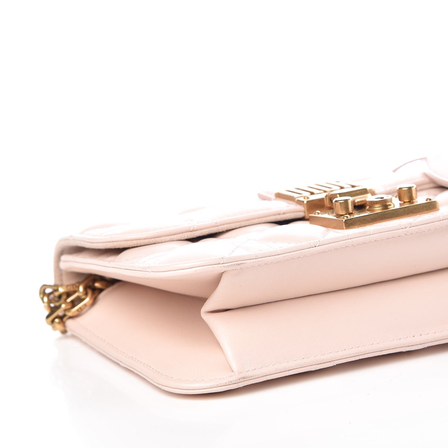 Lambskin Cannage Small Dioraddict Flap Rose Poudre