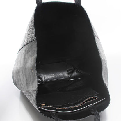 Celine Lambskin Crocodile Embossed Vertical Cabas Black 5 of 8