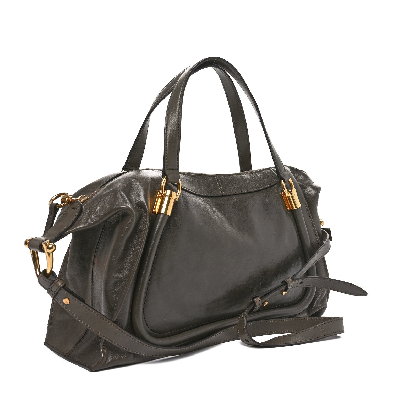 Chloe Natural Shiny Calfskin Small Paraty 24 Bag Flannel Grey 3 of 10