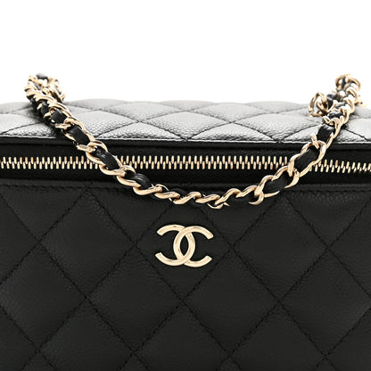 Chanel Caviar Quilted Small Tiny CC Vanity Case With Chain Black 8 of 11