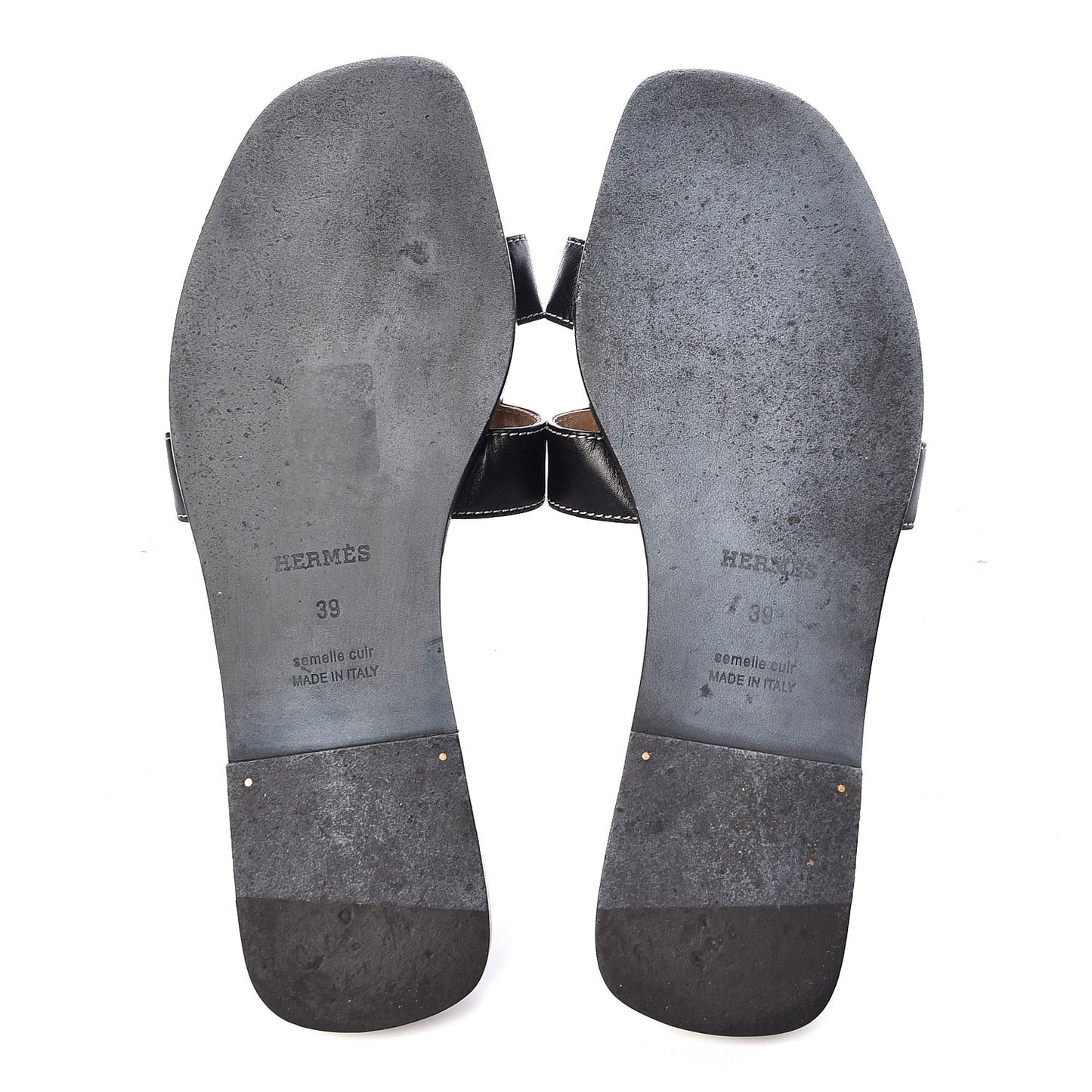 Box Calfskin Oran Sandals 39 Black
