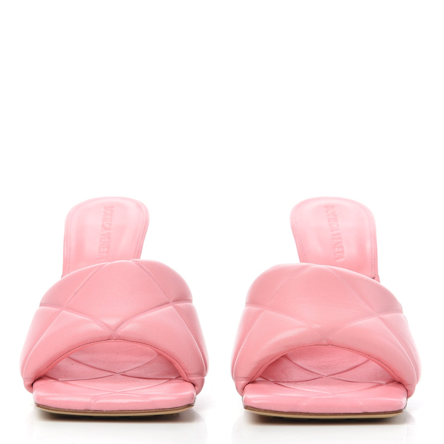 Nappa Quilted Rubber Lido Mule Sandals 36 Blossom