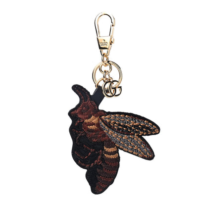 Gucci GG Supreme Monogram Embroidered Bee Bag Charm Key Holder 1 of 3