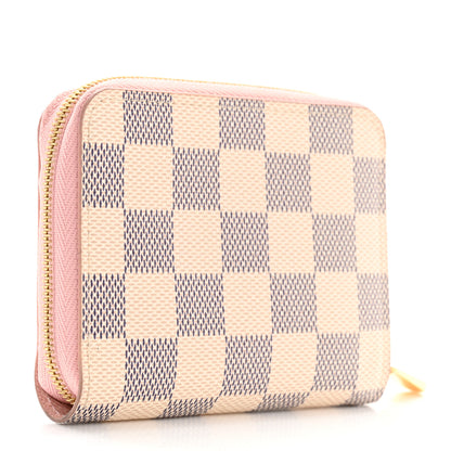 Louis Vuitton Damier Azur Zippy Coin Purse Rose Ballerine 3 of 7