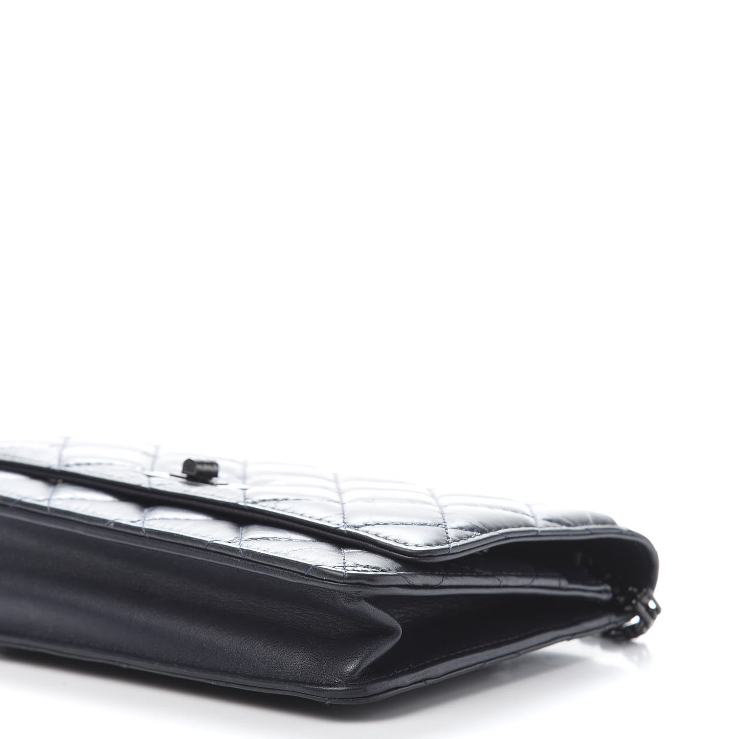 Aged Calfskin Quilted Reissue Wallet On Chain WOC Navy