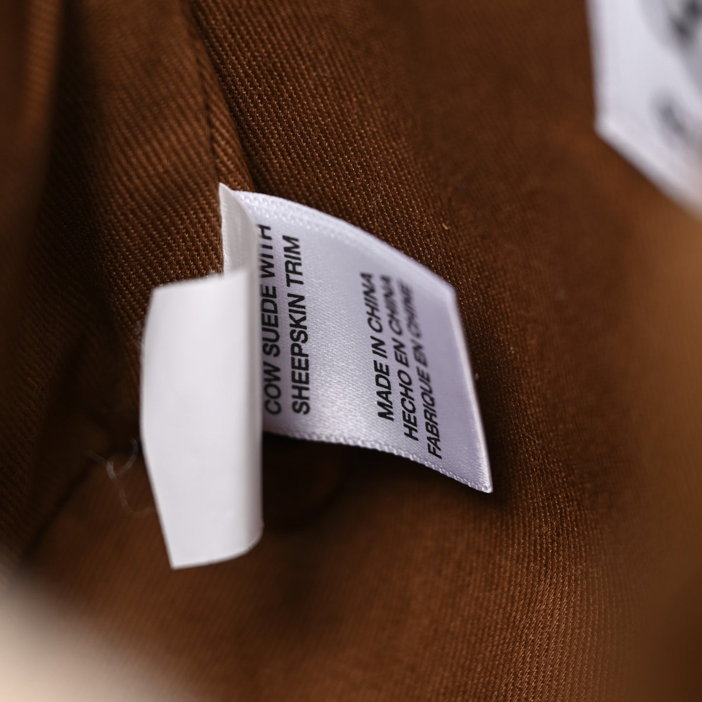 X UGG Suede shearling Small Shopping Bag Chestnut