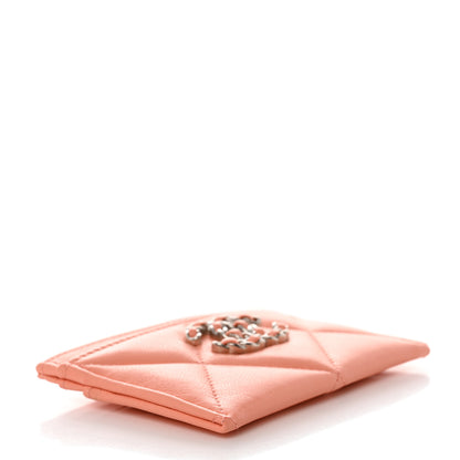 Chanel Lambskin Quilted Chanel 19 Card Holder Light Orange 4 of 8