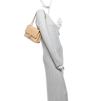 Chanel Lambskin Quilted Medium Double Flap Beige 2 of 13