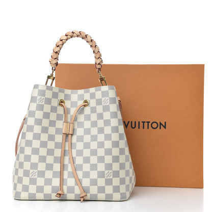 Louis Vuitton Damier Azur Braided Neonoe MM Peach Cream 10 of 10